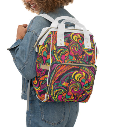 Vivid Groove Spiral Printed Diaper Backpack