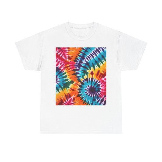 Unisex Heavy Cotton Tee With Tie Dye Print