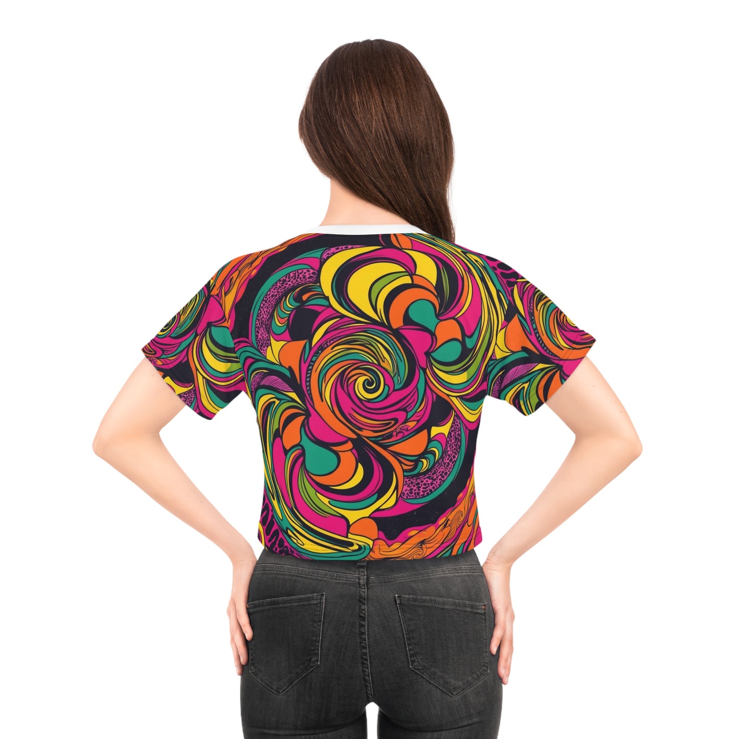 Vivid Groove Spiral Crop Tee for Women