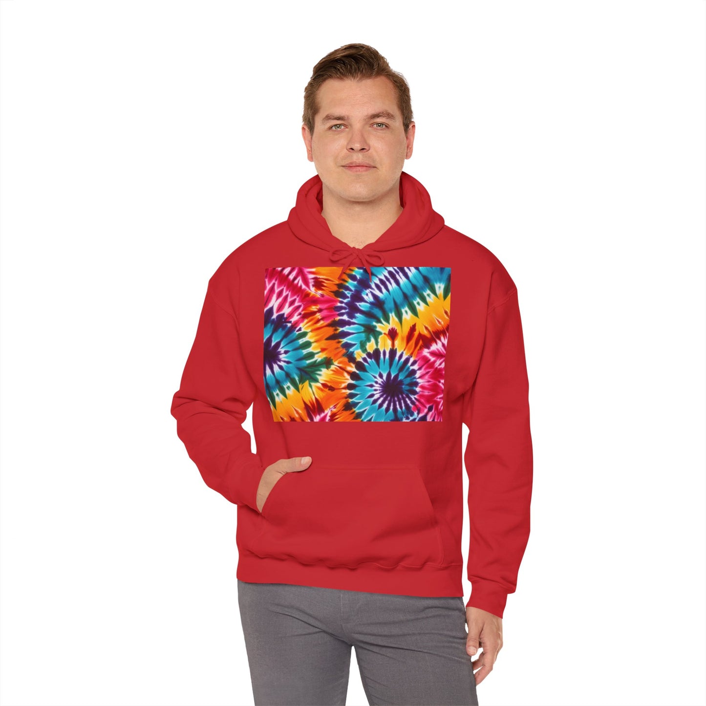 Unisex Heavy Blend Hooded Sweatshirt With Tie Dye Print