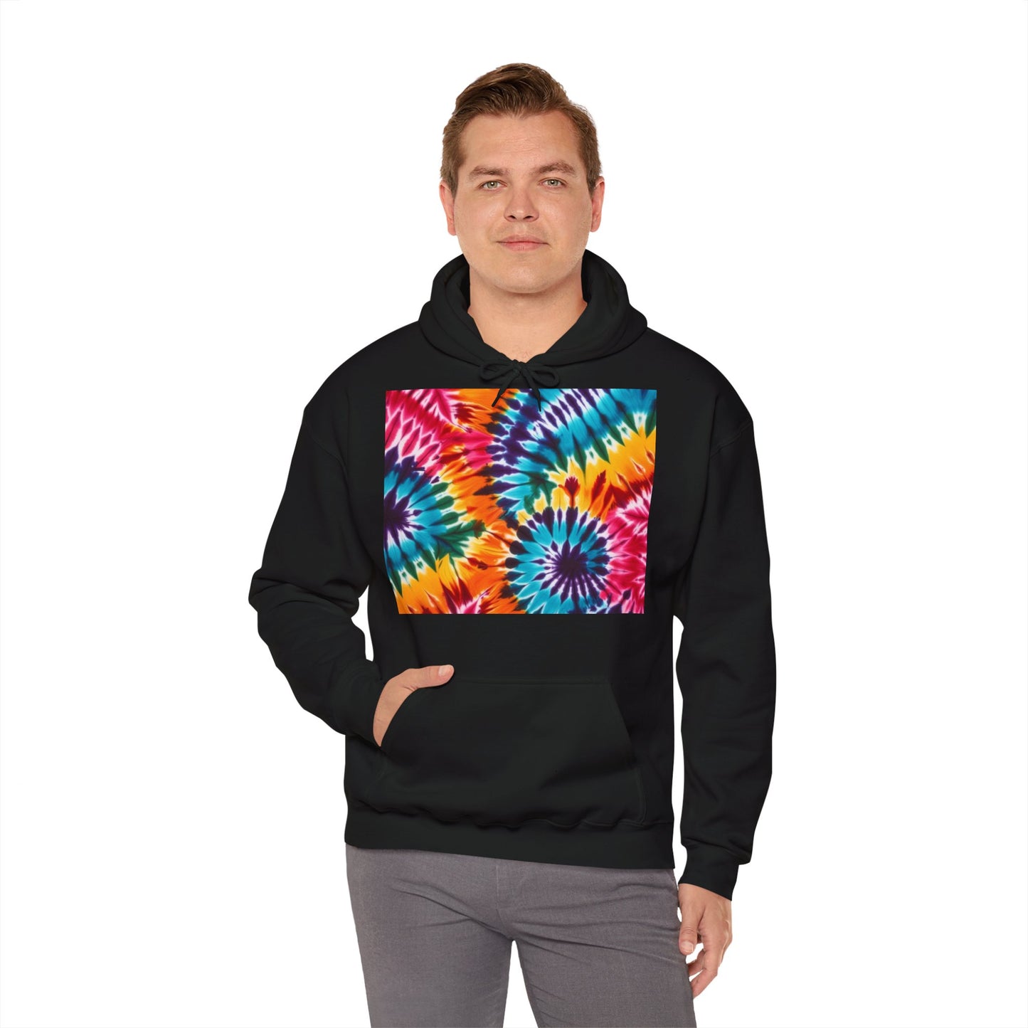 Unisex Heavy Blend Hooded Sweatshirt With Tie Dye Print