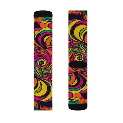 Vivid Groove Spiral Sublimation Socks