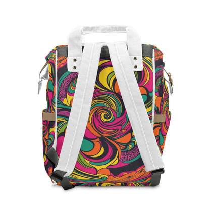 Vivid Groove Spiral Printed Diaper Backpack