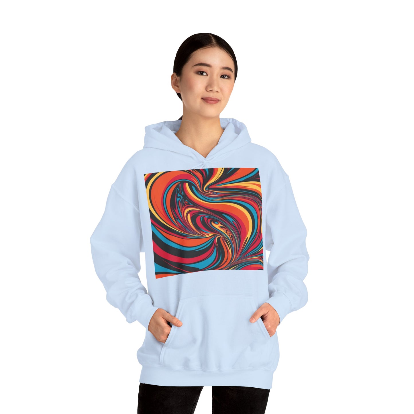 Unisex Heavy Blend Hooded Sweatshirt With Cosmic Swirl Print