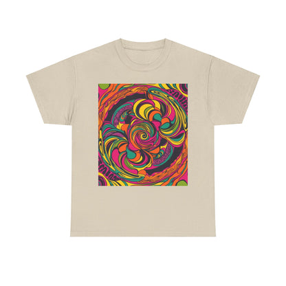 Unisex Heavy Cotton Tee With Cosmic Swirl Print