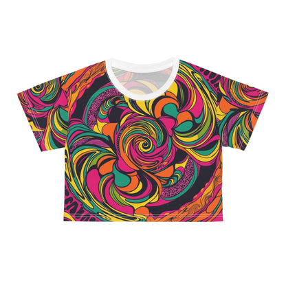 Vivid Groove Spiral Crop Tee for Women