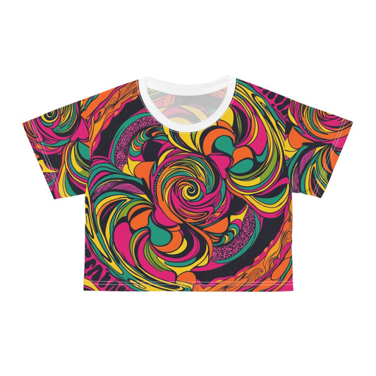 Vivid Groove Spiral Crop Tee for Women