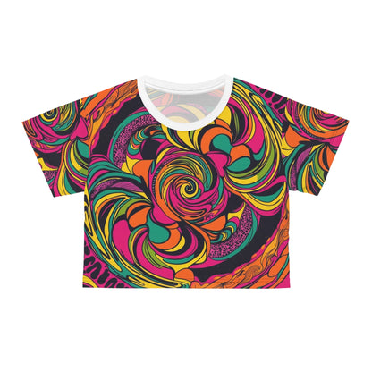 Vivid Groove Spiral Crop Tee for Women