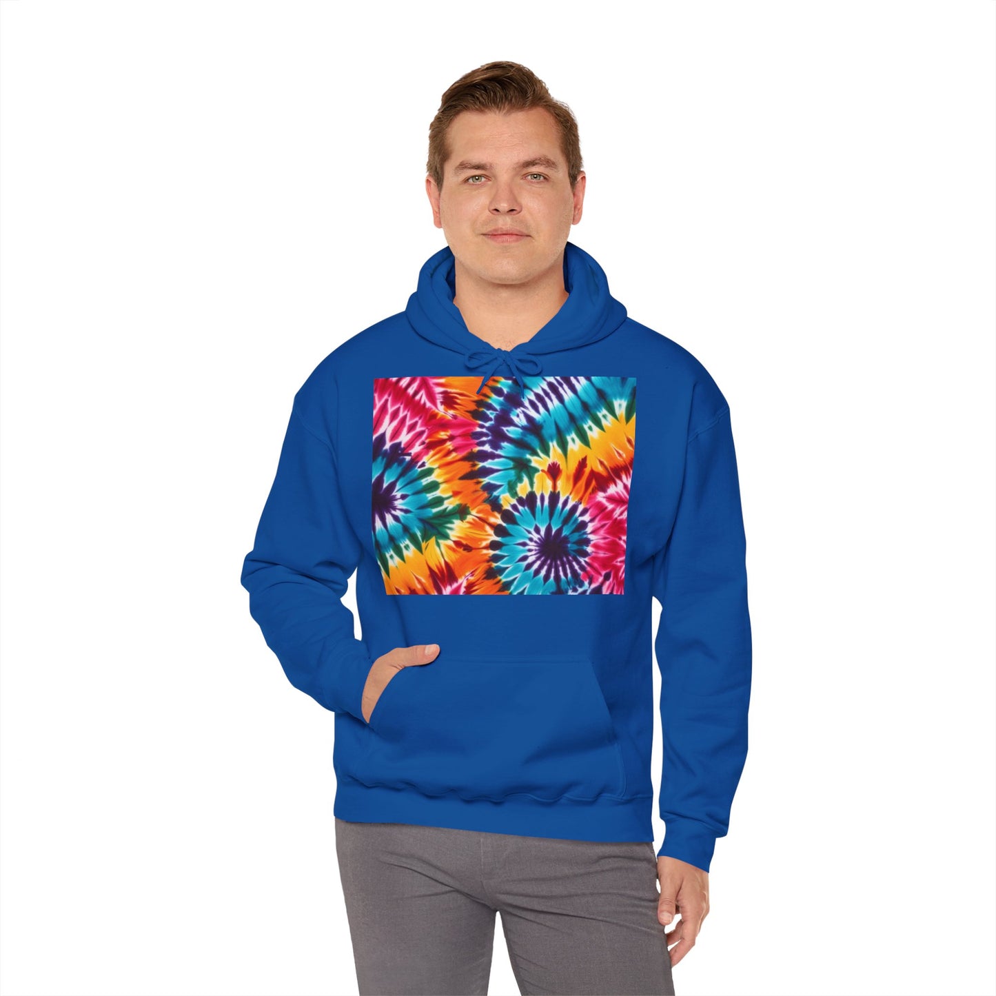 Unisex Heavy Blend Hooded Sweatshirt With Tie Dye Print