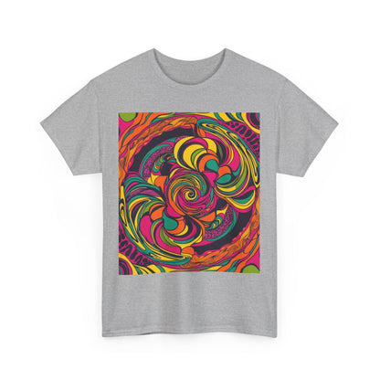 Unisex Heavy Cotton Tee With Cosmic Swirl Print