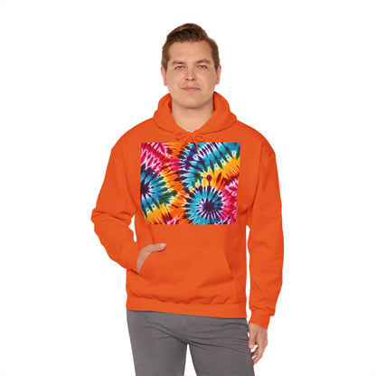 Unisex Heavy Blend Hooded Sweatshirt With Tie Dye Print