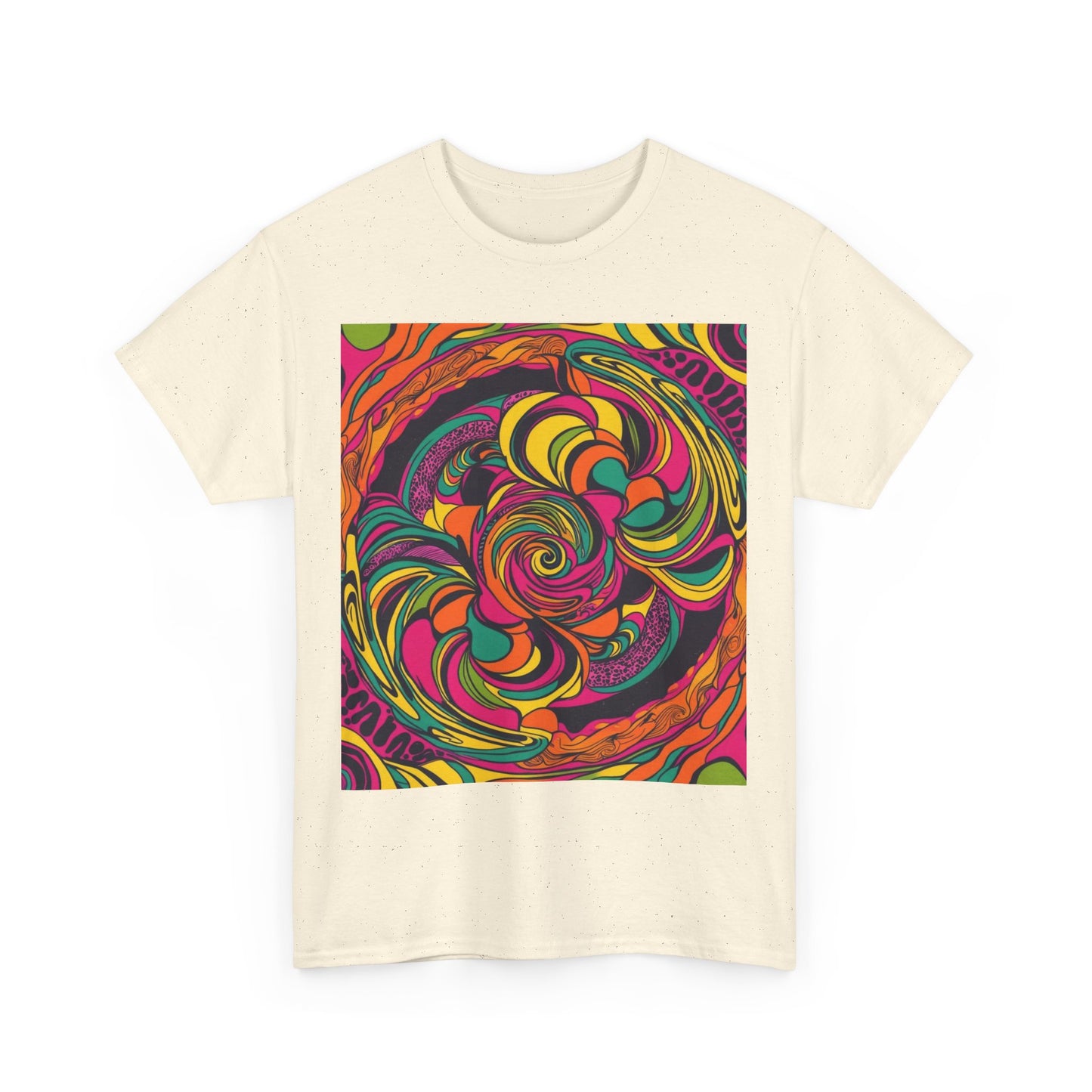 Unisex Heavy Cotton Tee With Cosmic Swirl Print