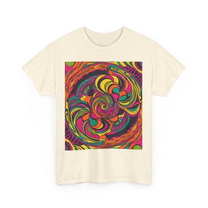 Unisex Heavy Cotton Tee With Cosmic Swirl Print