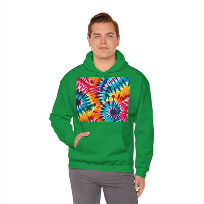 Unisex Heavy Blend Hooded Sweatshirt With Tie Dye Print