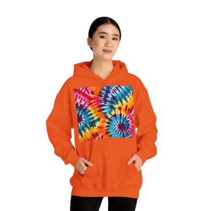 Unisex Heavy Blend Hooded Sweatshirt With Tie Dye Print